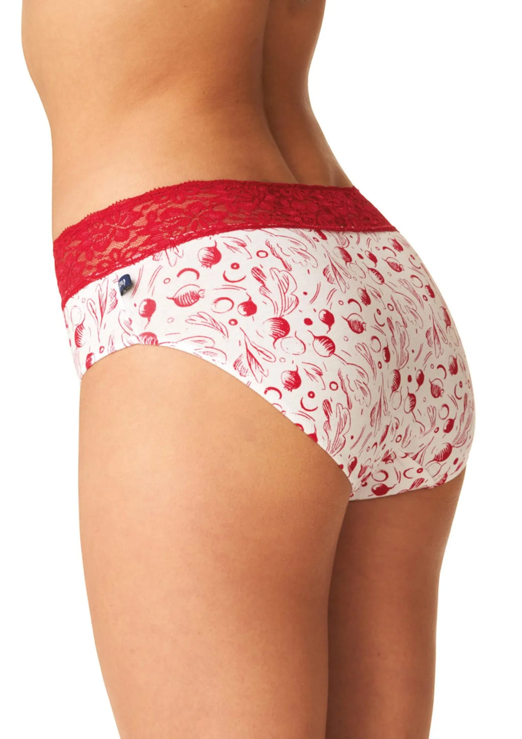 Figi damskie bawełniane (2 pack) o klasycznym kroju z koronką w pasie LPC 797 Key
