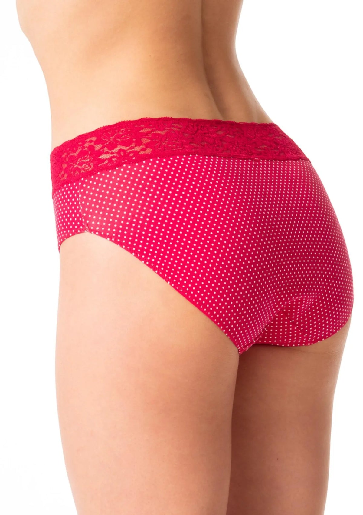 Figi damskie bawełniane (2 pack) o klasycznym kroju z koronką w pasie LPC 797 Key