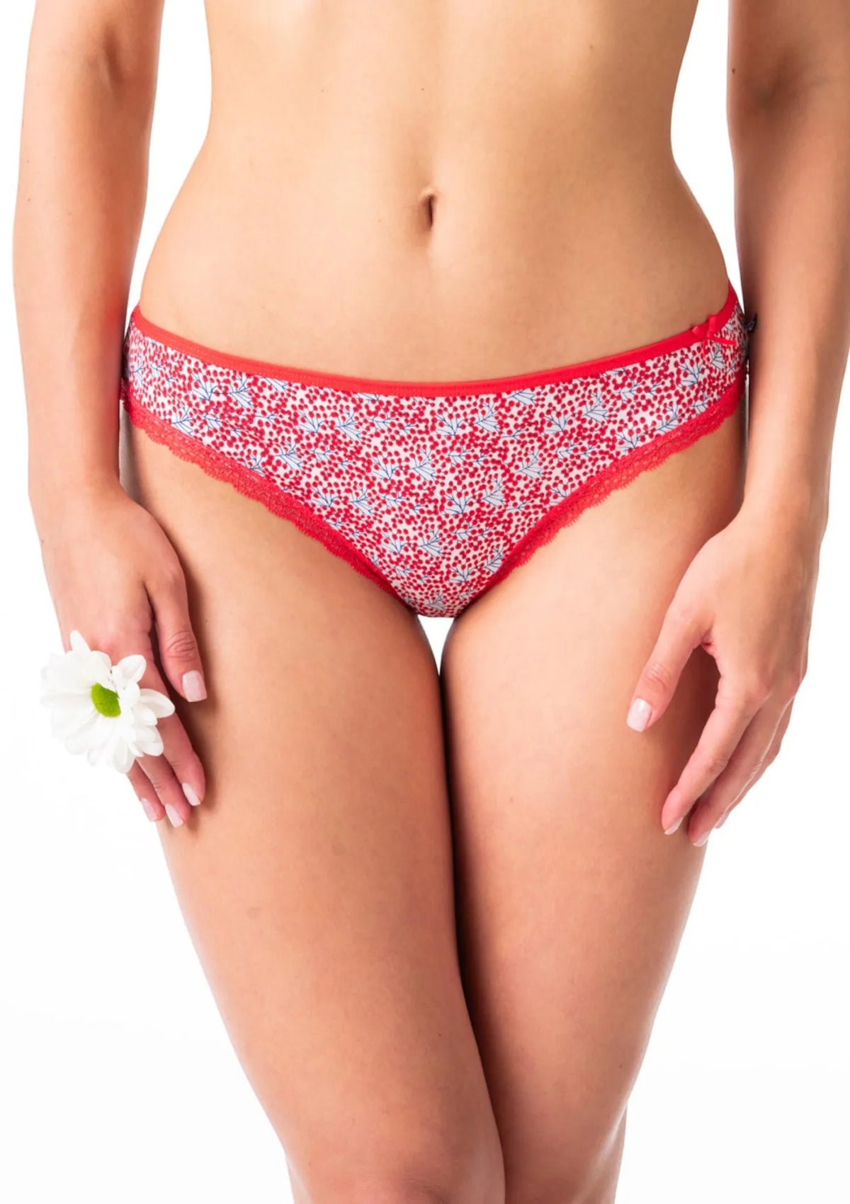 Figi damskie bawełniane (2 pack) o kroju mini bikini w roślinne wzory LPR 548 Key