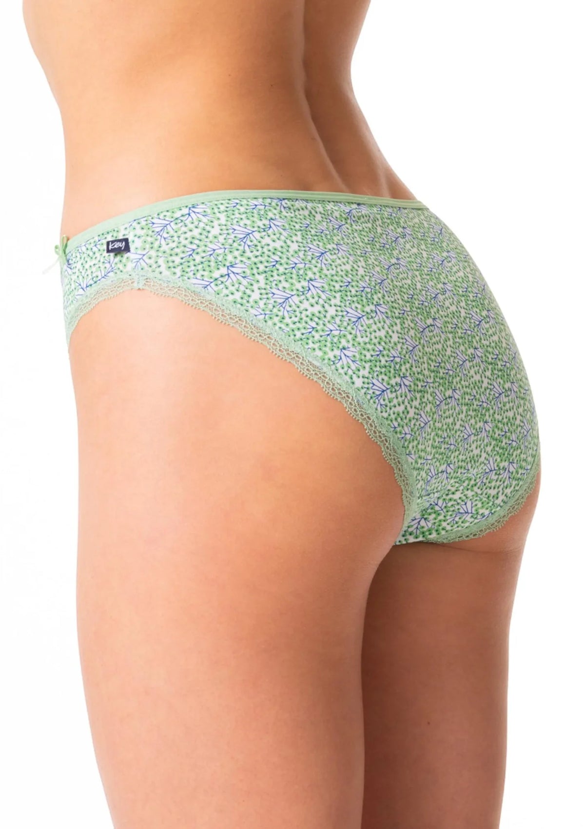 Figi damskie bawełniane (2 pack) o kroju mini bikini w roślinne wzory LPR 548 Key