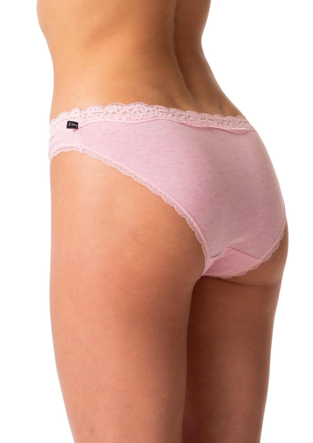 Figi damskie bawełniane (2 pack) o niskim kroju mini bikini z koronkową gumą w pasie LPR 201 Key