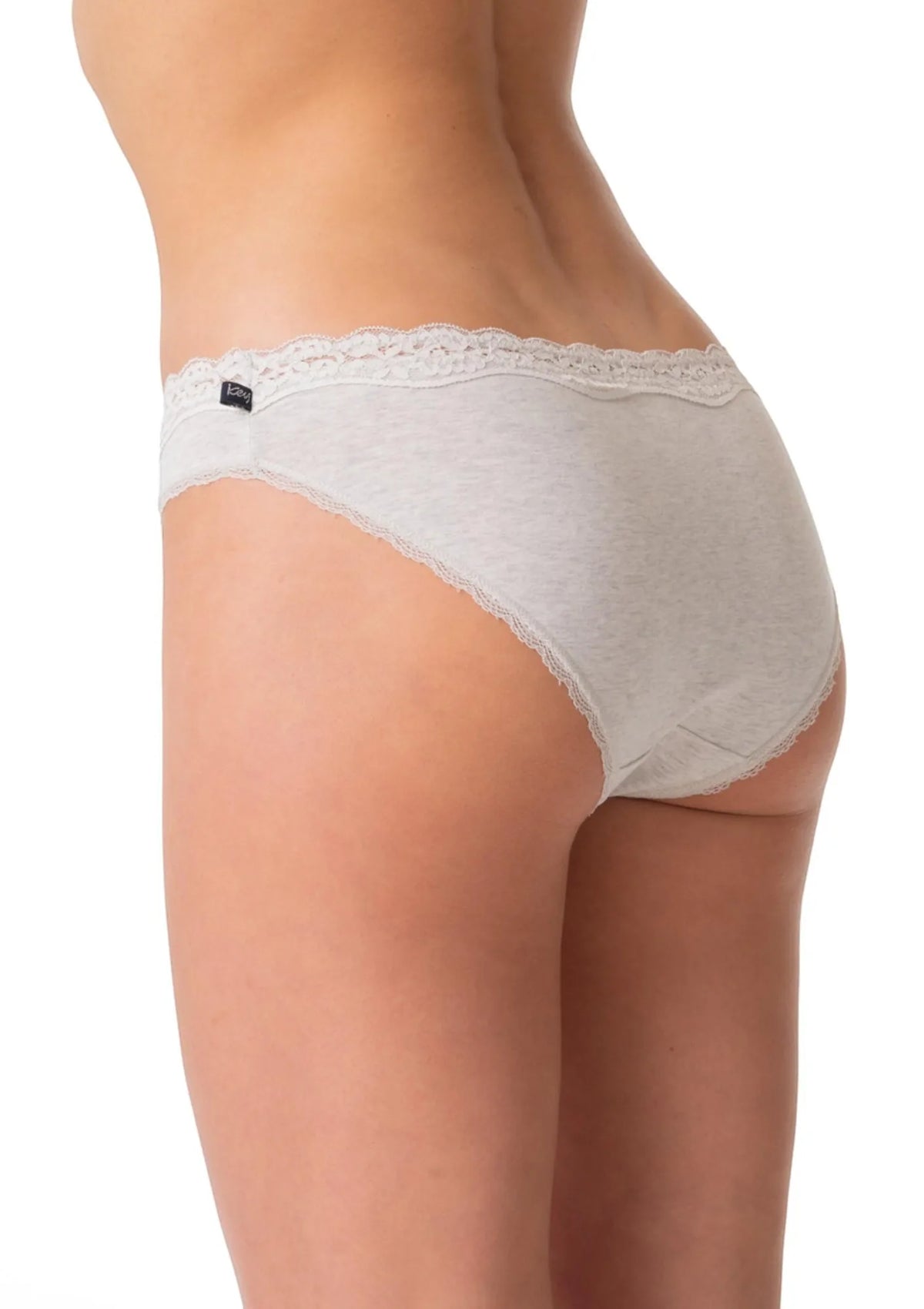 Figi damskie bawełniane (2 pack) o niskim kroju mini bikini z koronkową gumą w pasie LPR 201 Key