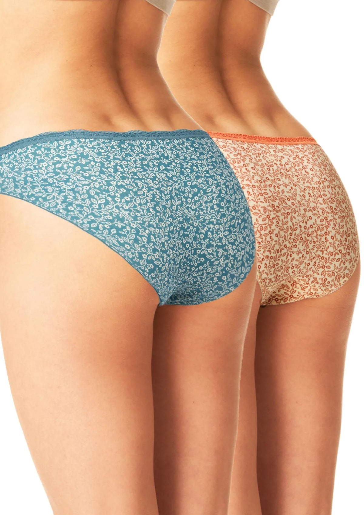 Figi damskie bawełniane (2 pack) o niskim kroju w drobny wzór LPR 522 Key