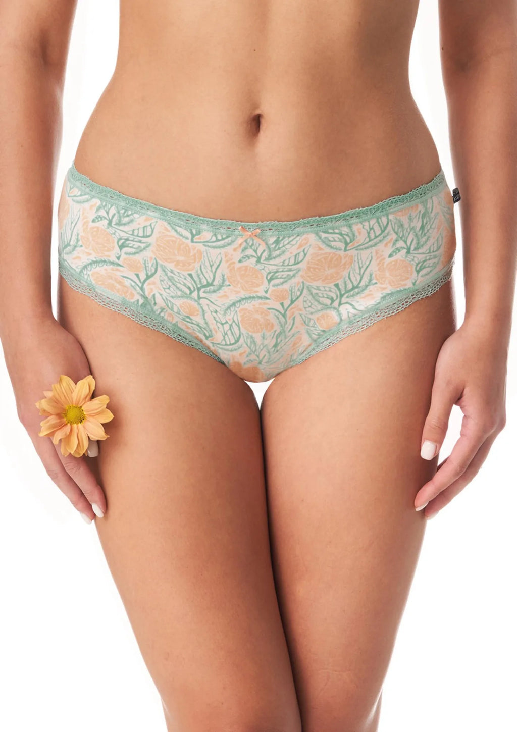Figi damskie bawełniane (2 pack) w kwiaty LPC 989