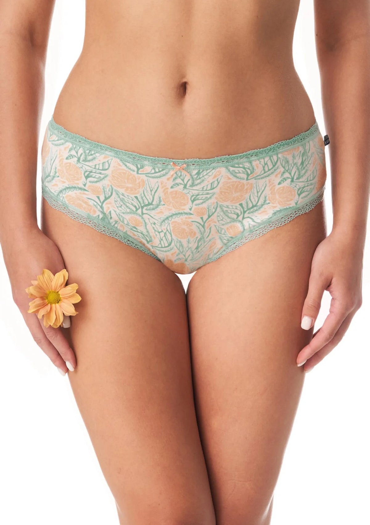 Figi damskie bawełniane (2 pack) w kwiaty LPC 989