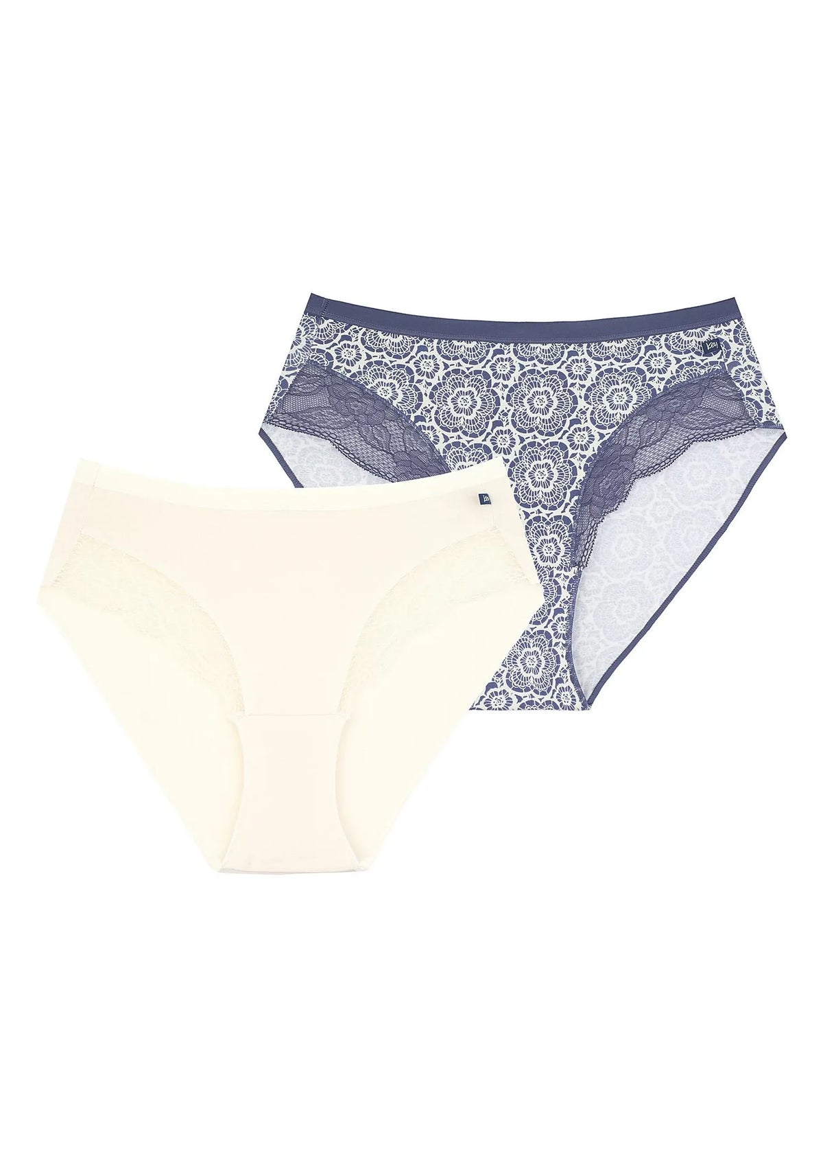 Figi damskie bawełniane (2 pack) z koronką na przodzie LPC 734