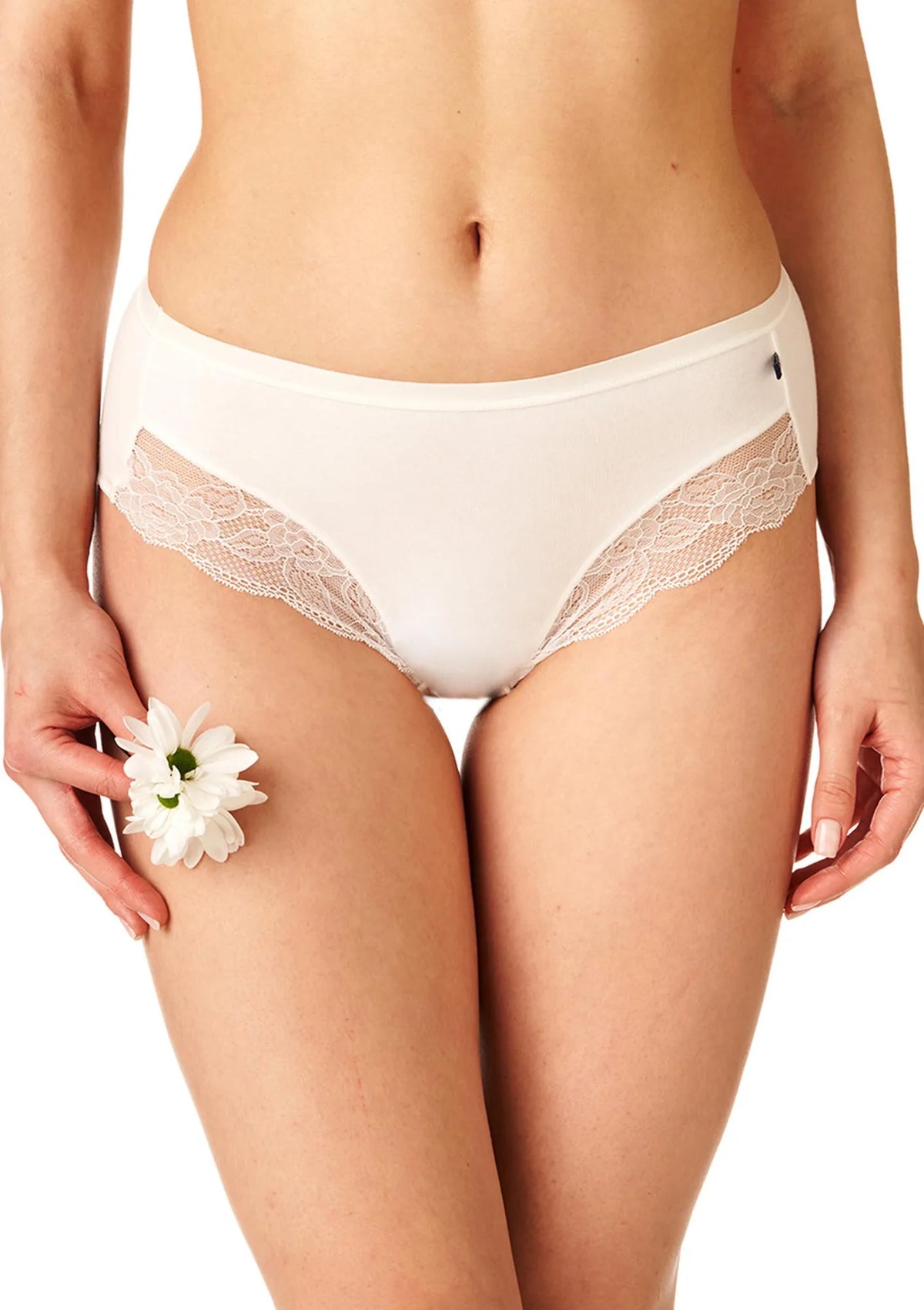 Figi damskie bawełniane (2 pack) z koronką na przodzie LPC 734