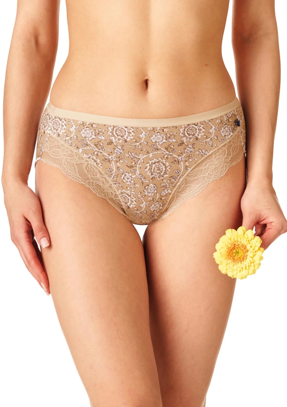 Figi damskie bawełniane (2 pack) z koronkowym wykończeniem i orientalnym wzorem LPC 171 Key