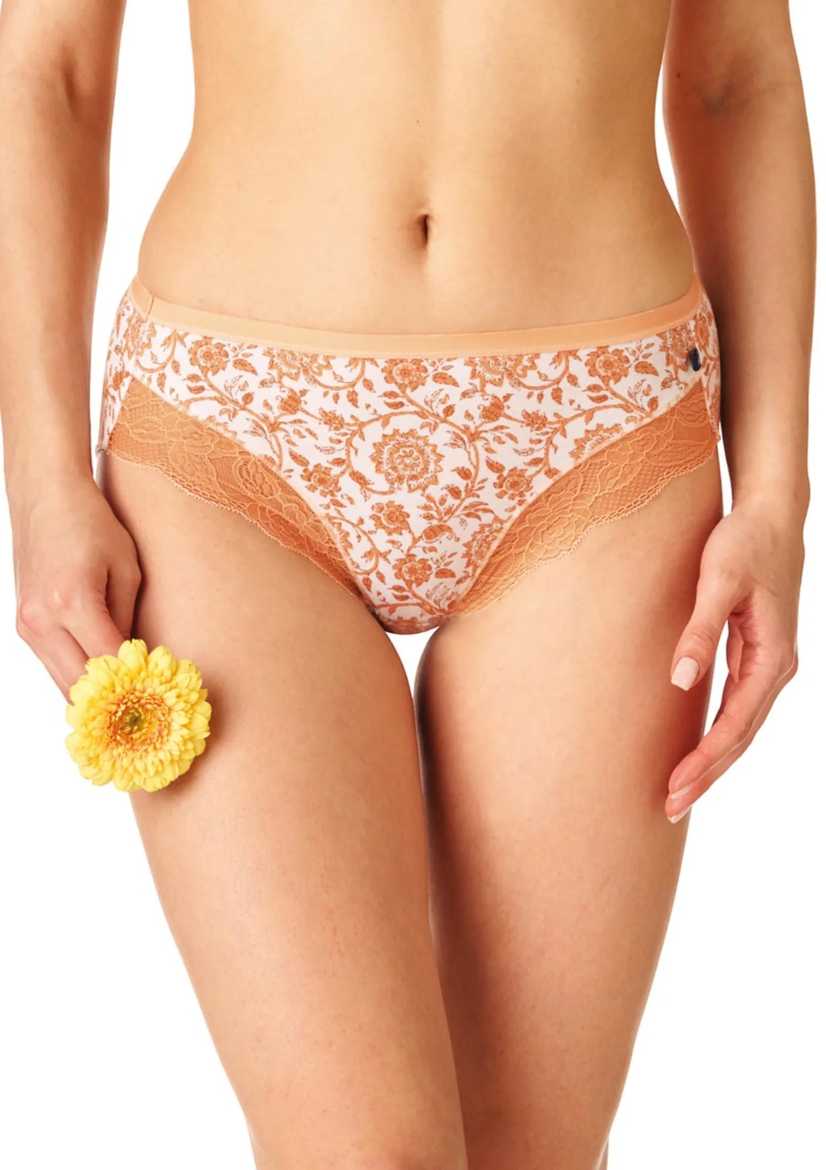 Figi damskie bawełniane (2 pack) z koronkowym wykończeniem i orientalnym wzorem LPC 171 Key