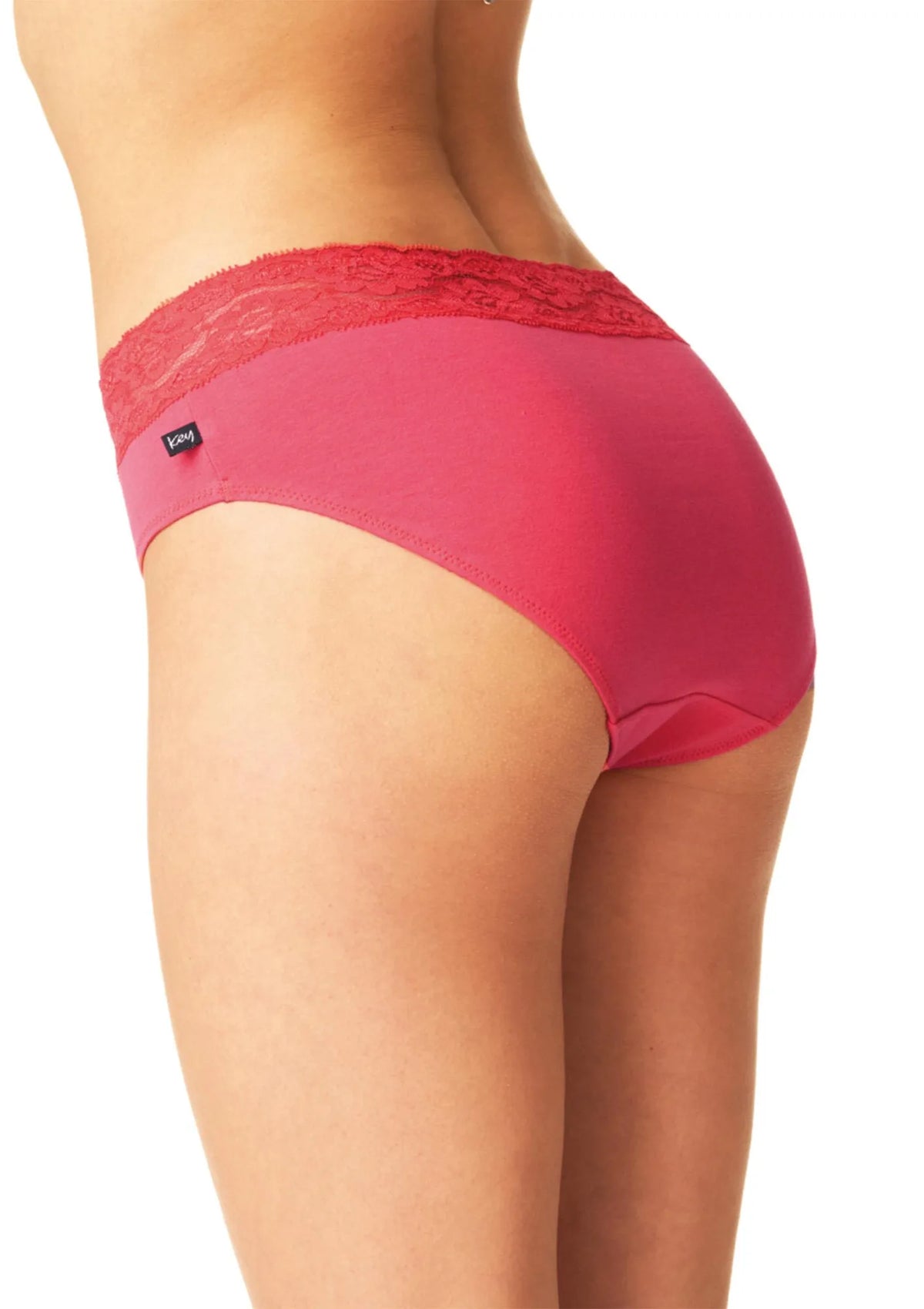 Figi damskie bawełniane (2 pack) z koronkowym pasem LPC 473 Key