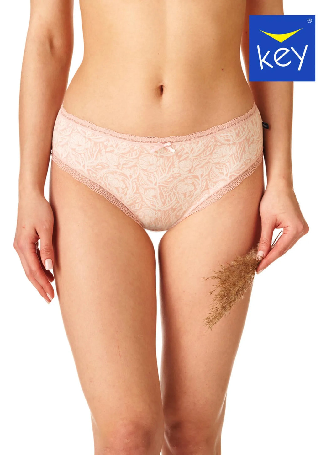 Figi damskie bawełniane (2 pack) z motywem roślinnym LPC 671