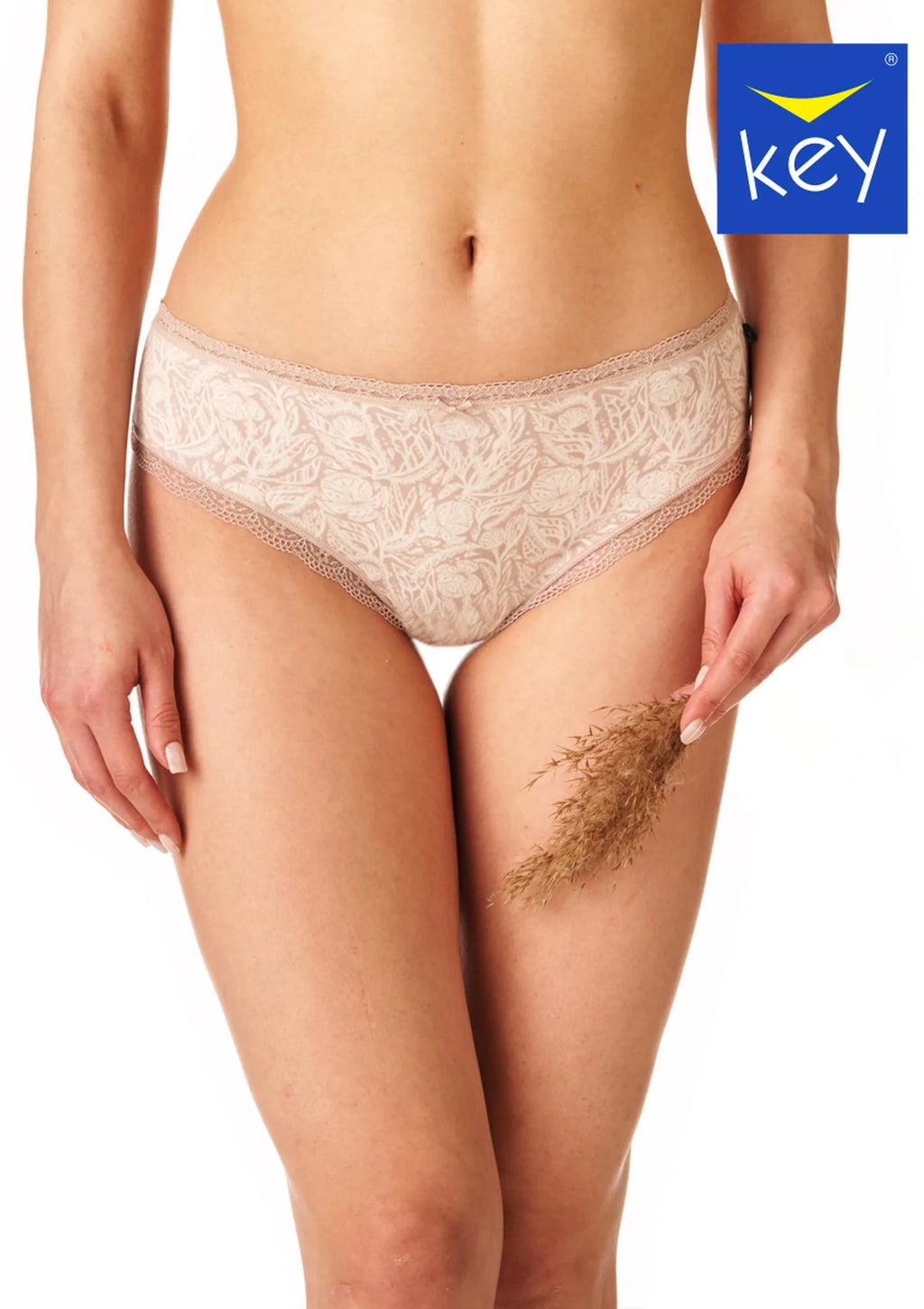 Figi damskie bawełniane (2 pack) z motywem roślinnym LPC 671