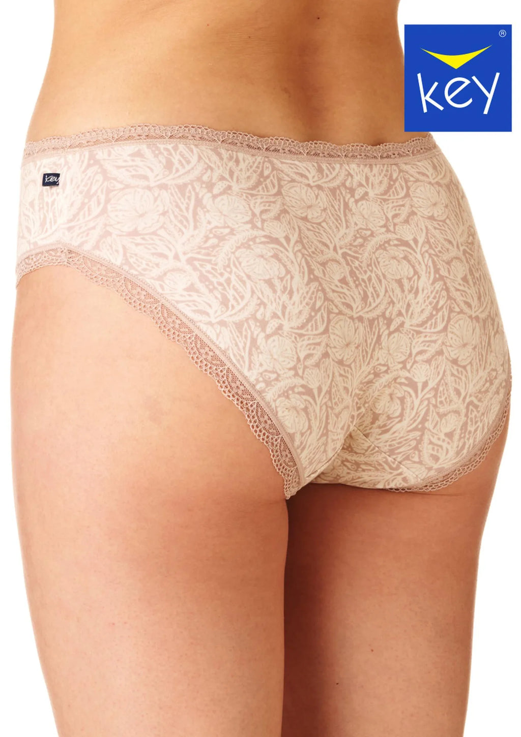 Figi damskie bawełniane (2 pack) z motywem roślinnym LPC 671