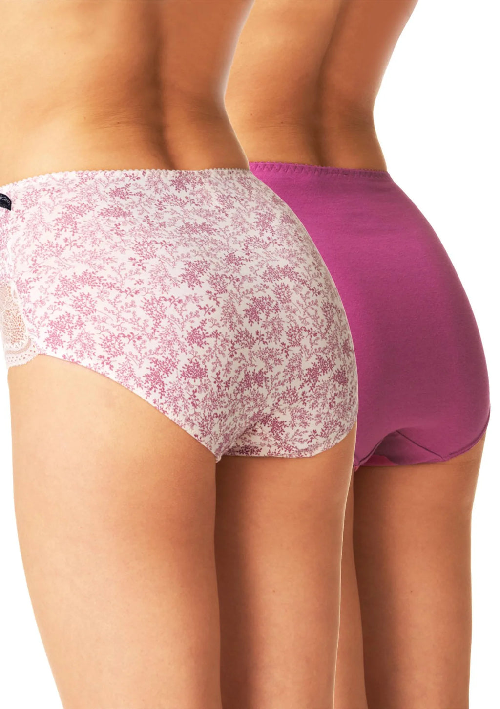 Figi damskie bawełniane (2 pack) z wysokim stanem w kobiecej kolorystyce LPF 934 Key