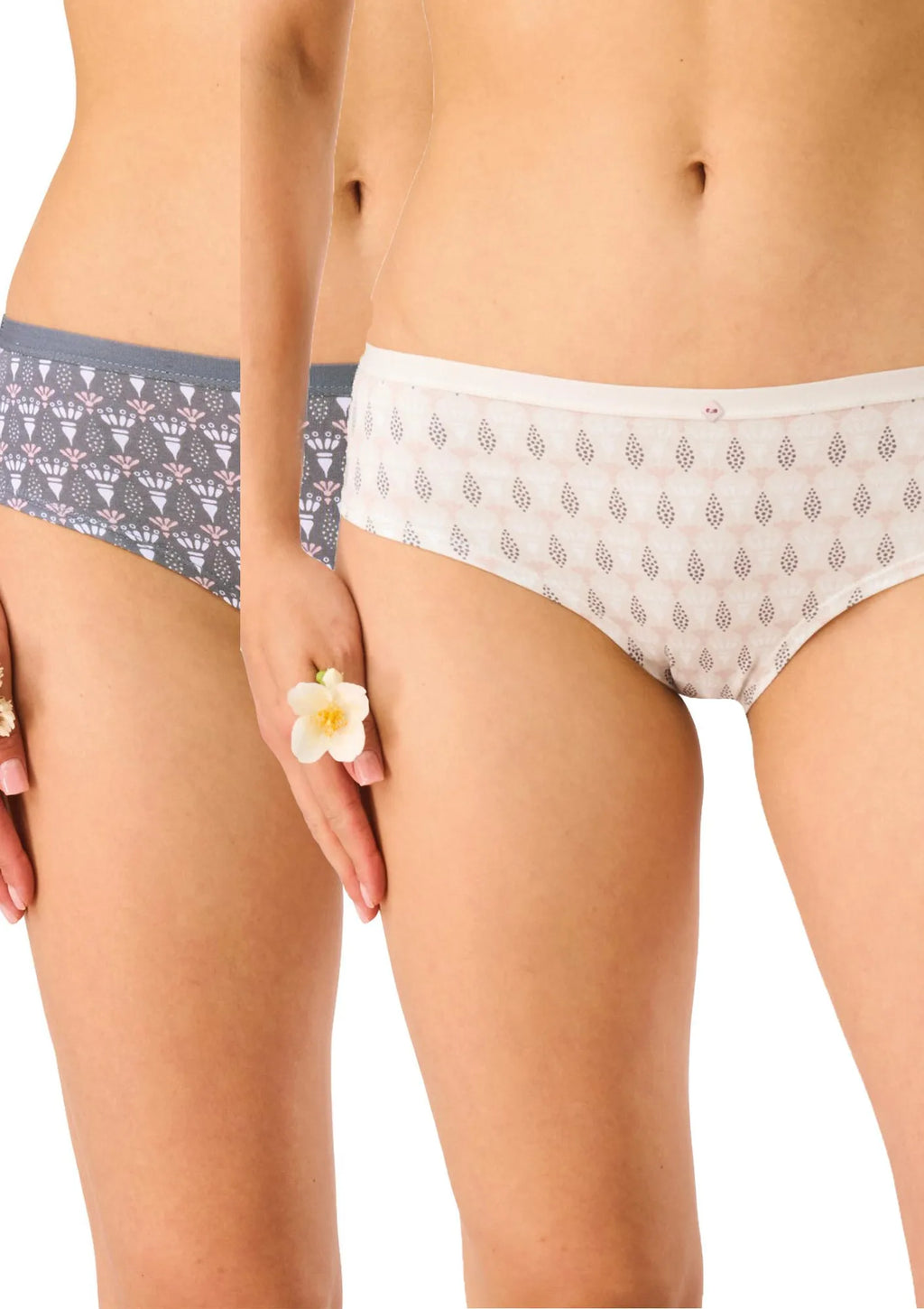 Figi damskie bawełniane (2pack) hipstery z niskim stanem LPN 722 Key