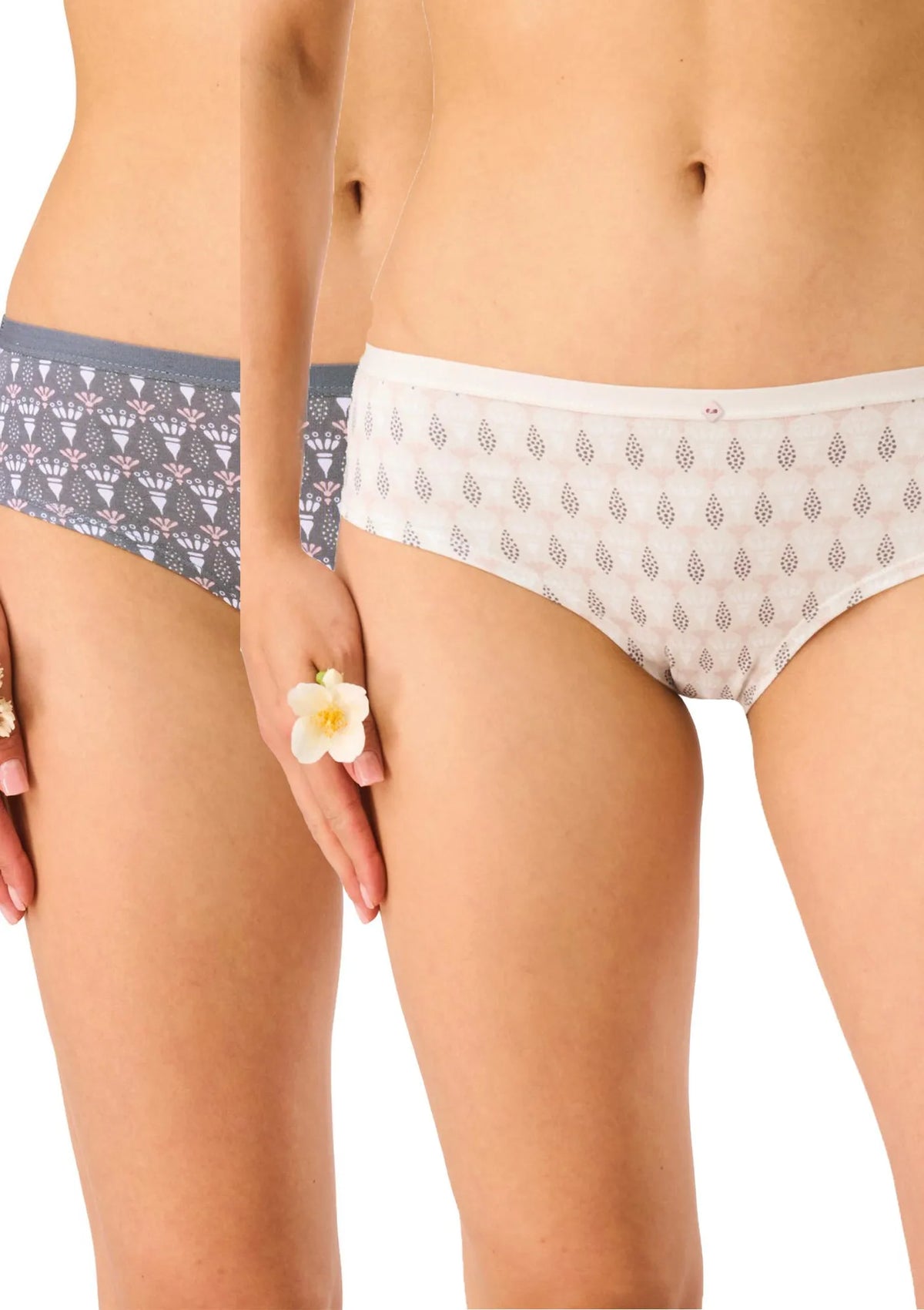 Figi damskie bawełniane (2pack) hipstery z niskim stanem LPN 722 Key