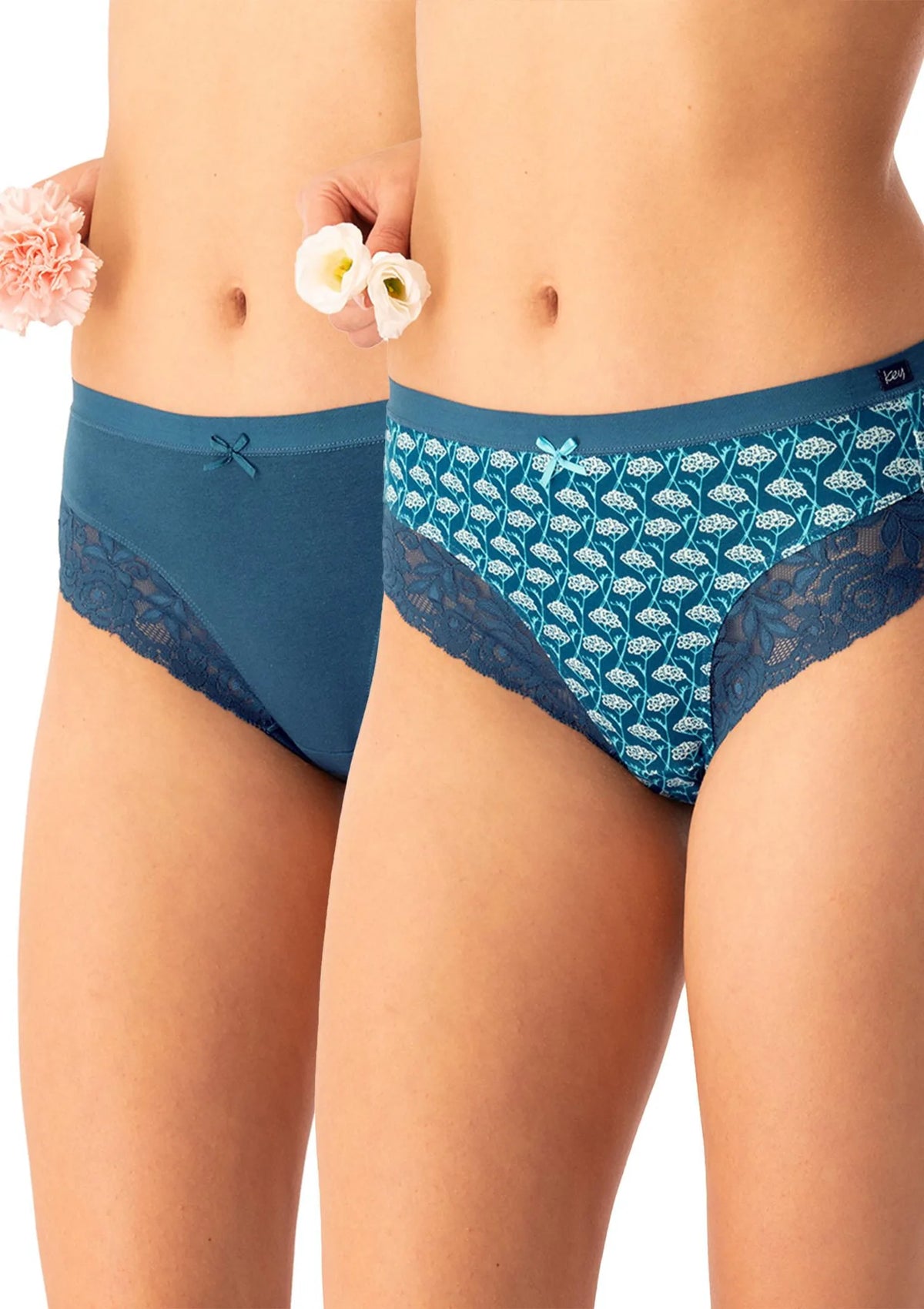 Figi damskie bawełniane (2pack) klasyczne z szerokim wygodnym bokiem LPC 577 Key