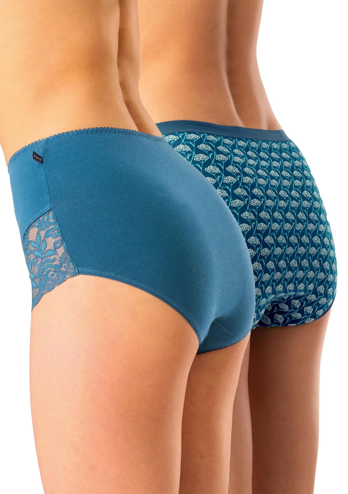 Figi damskie bawełniane (2pack) klasyczne z szerokim wygodnym bokiem LPC 577 Key