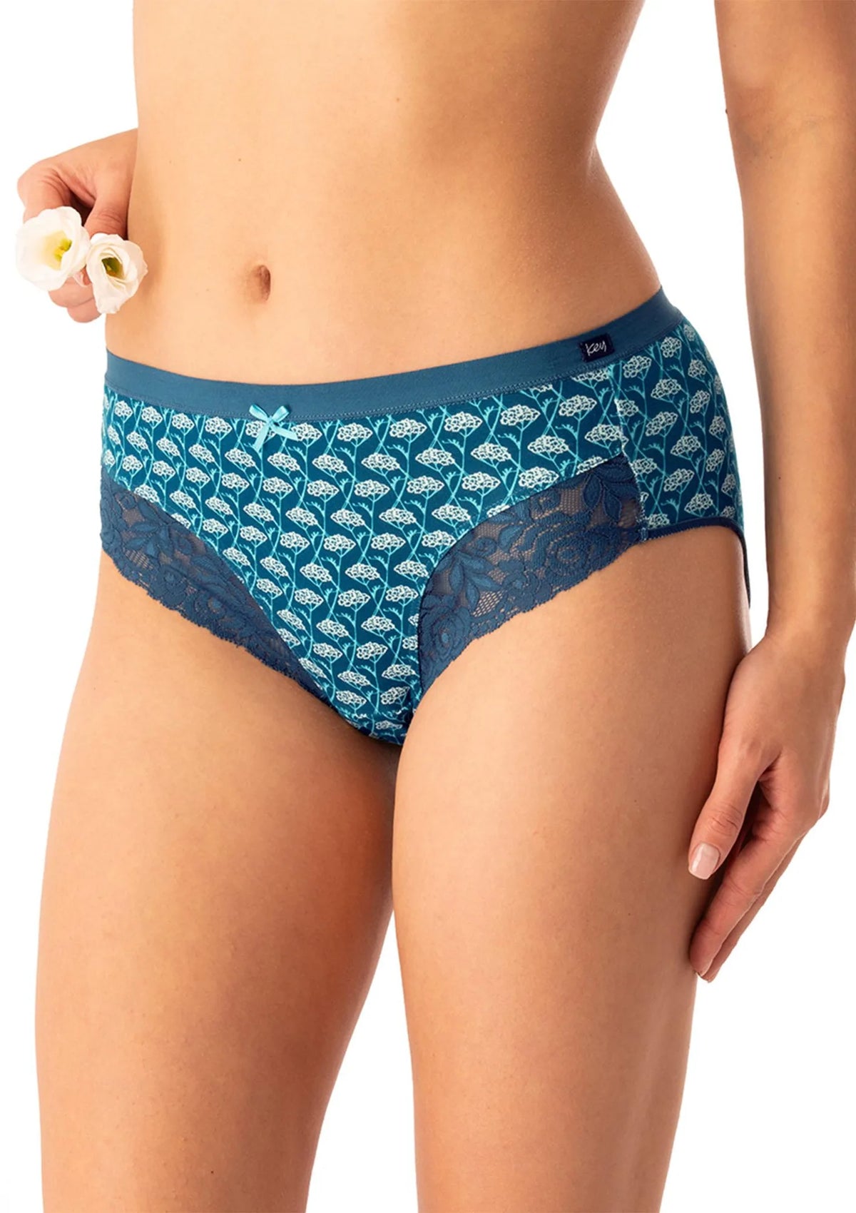 Figi damskie bawełniane (2pack) klasyczne z szerokim wygodnym bokiem LPC 577 Key