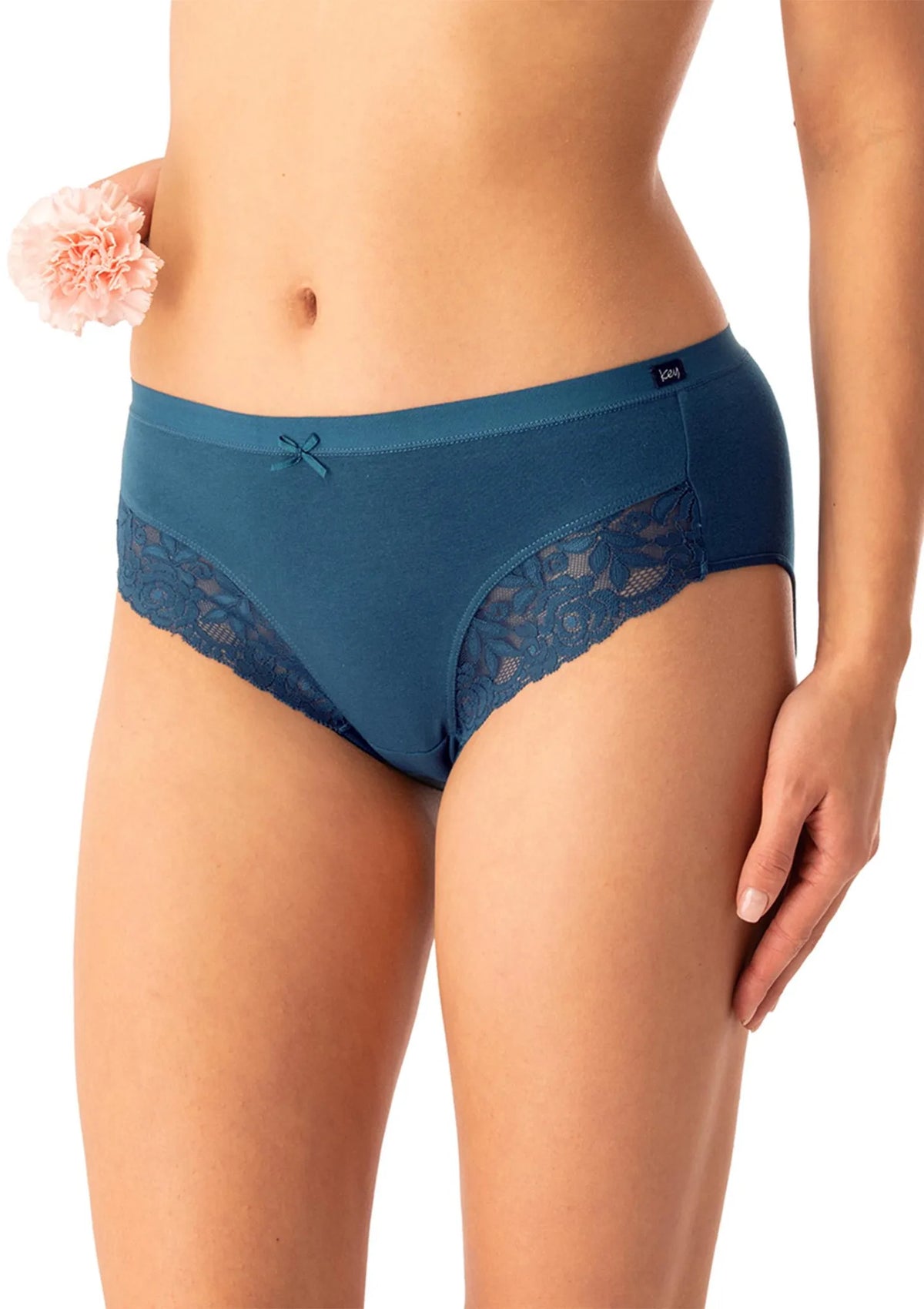 Figi damskie bawełniane (2pack) klasyczne z szerokim wygodnym bokiem LPC 577 Key