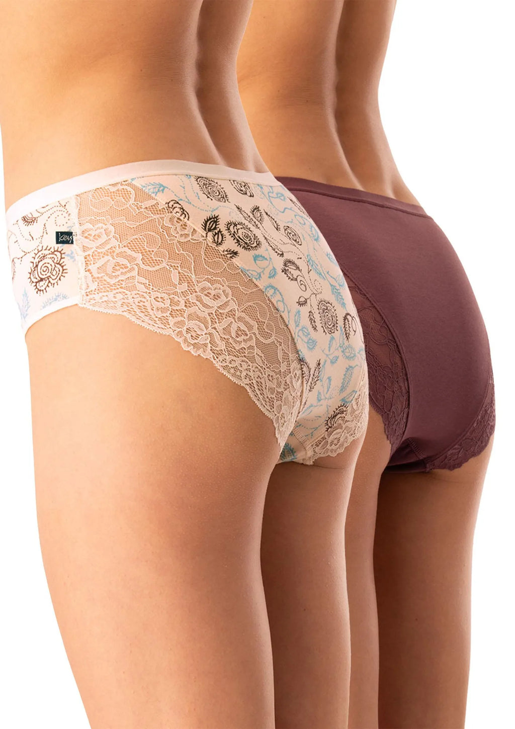 Figi damskie bawełniane (2pack) klasyczne z koronką LPC 590 Key