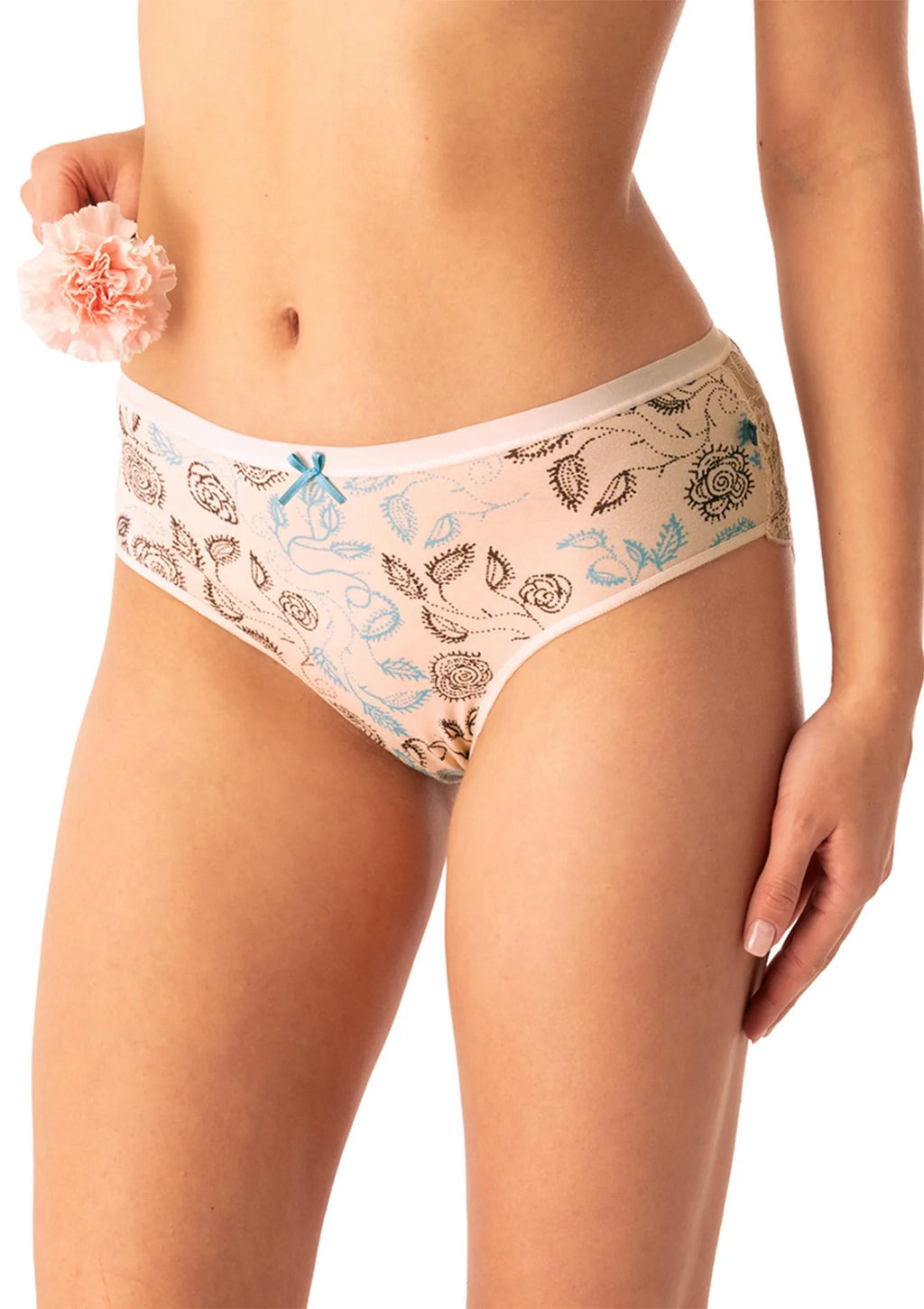 Figi damskie bawełniane (2pack) klasyczne z koronką LPC 590 Key