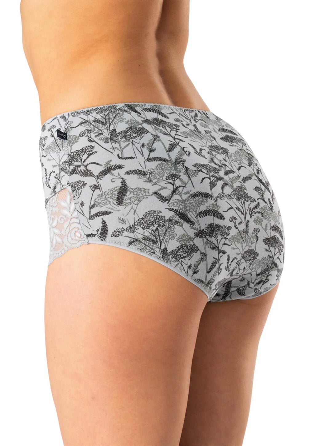 Figi damskie bawełniane (2pack) krój maxi z wysokim stanem i koronką LPF 578 Key