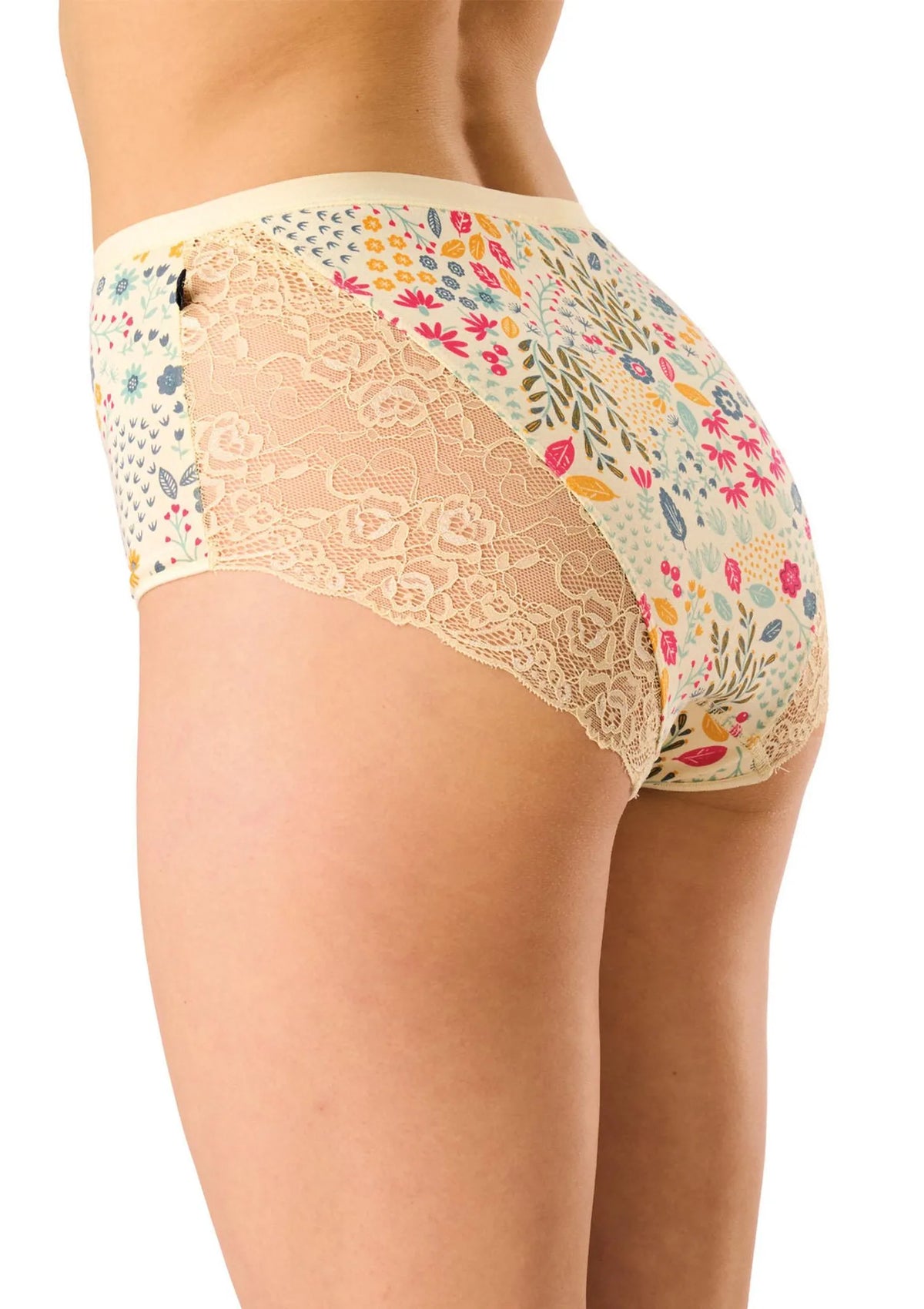 Figi damskie bawełniane (2pack) maxi z koronką LPF 570 Key