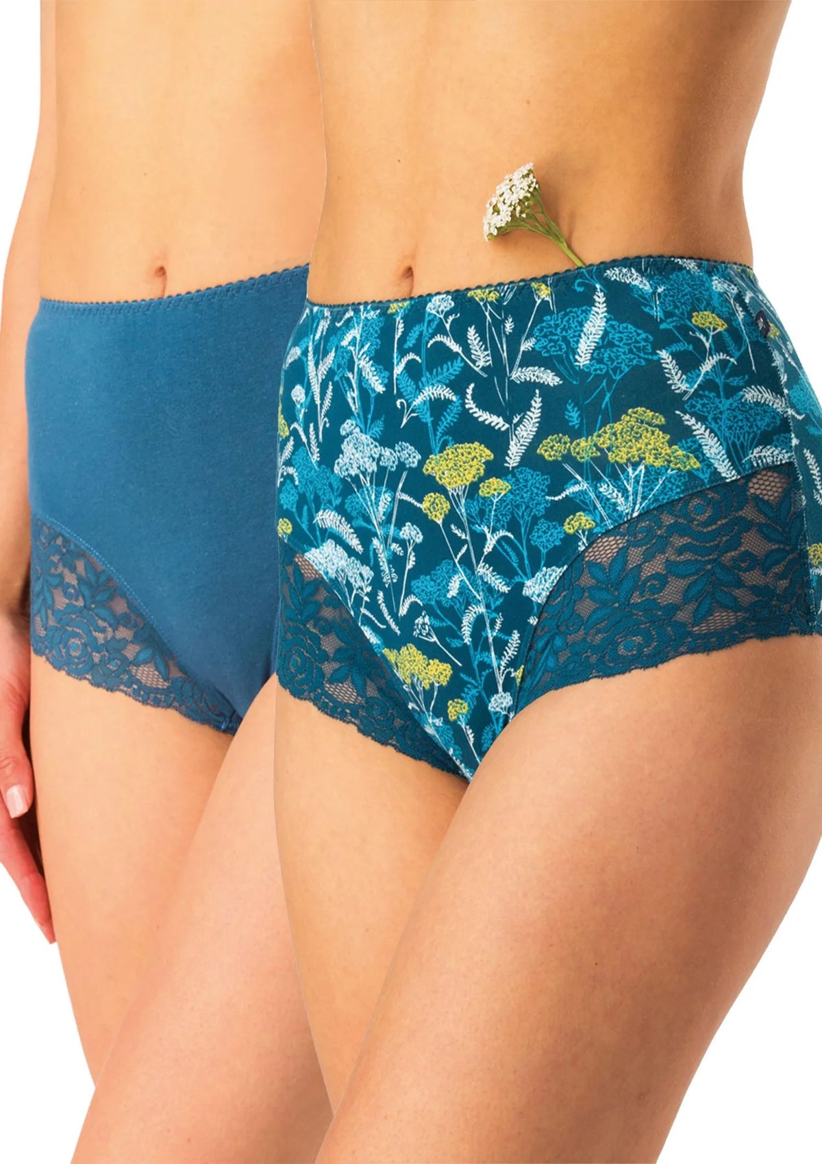 Figi damskie bawełniane (2pack) maxi z wysokim stanem LPF 577 Key