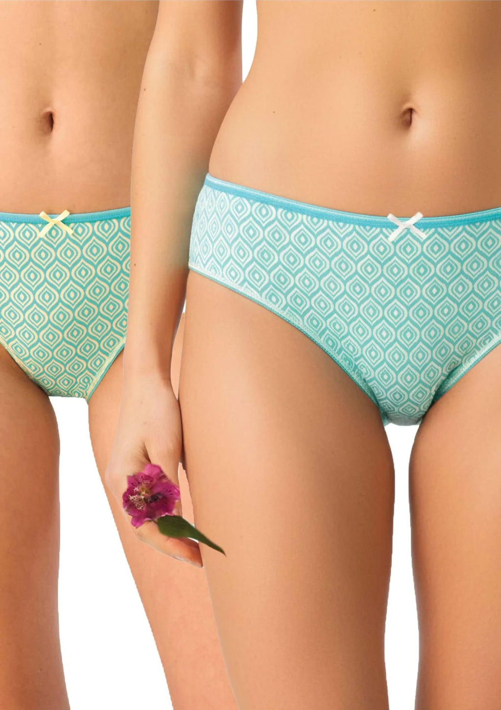 Figi damskie bawełniane (2pack) mini bikini pastelowa kolorystyka LPR 621 Key