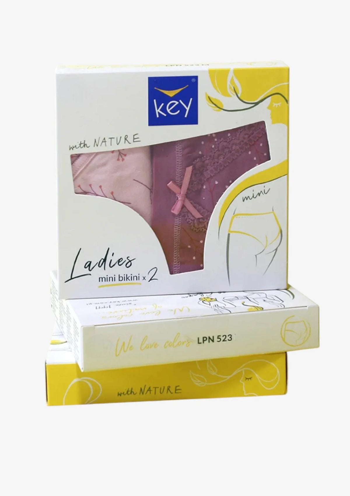 Figi damskie bawełniane (2pack) o niskim komfortowym kroju LPN 523 Key