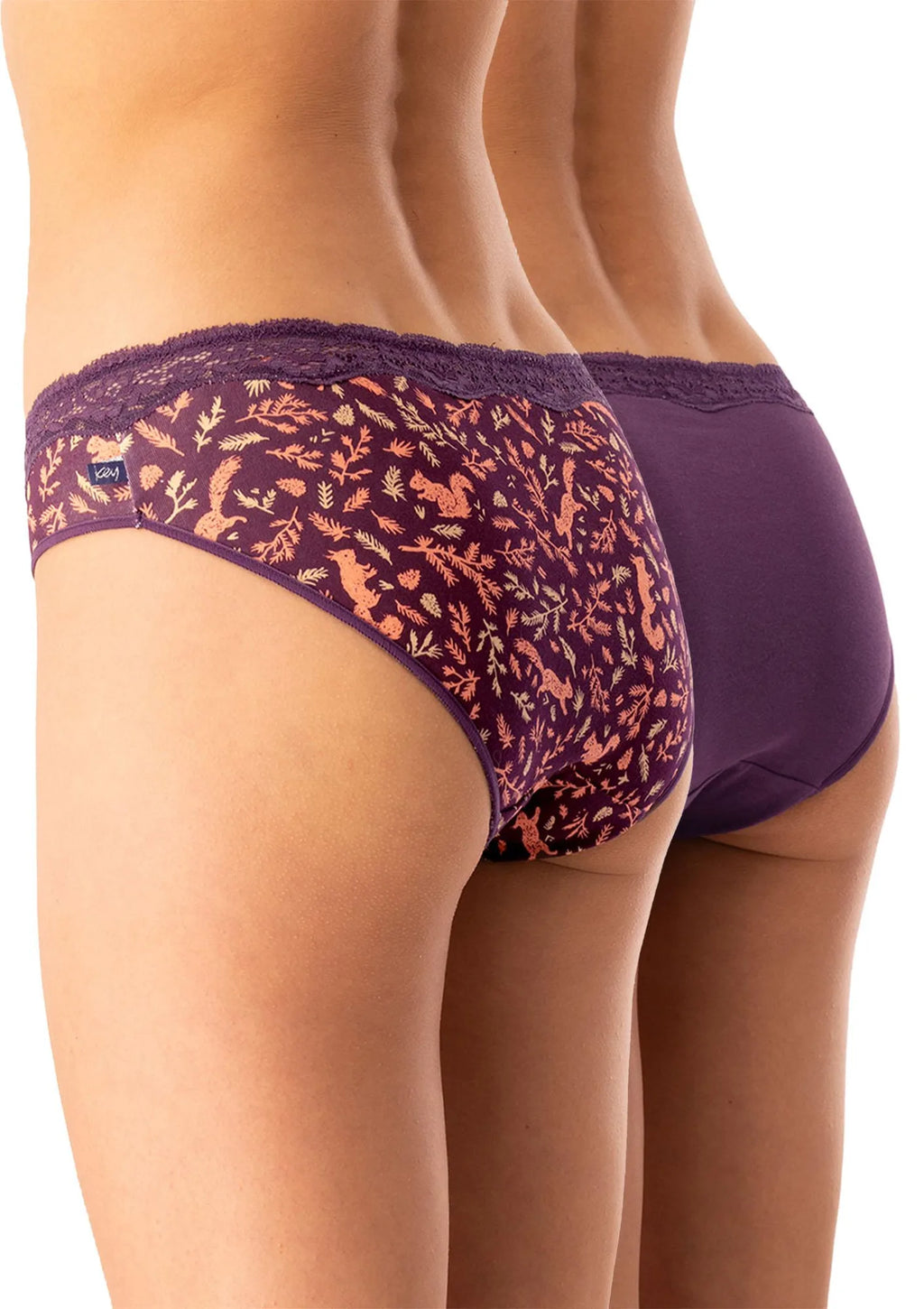 Figi damskie bawełniane (2pack) o niskim kroju i wąskim boku LPR 706 Key