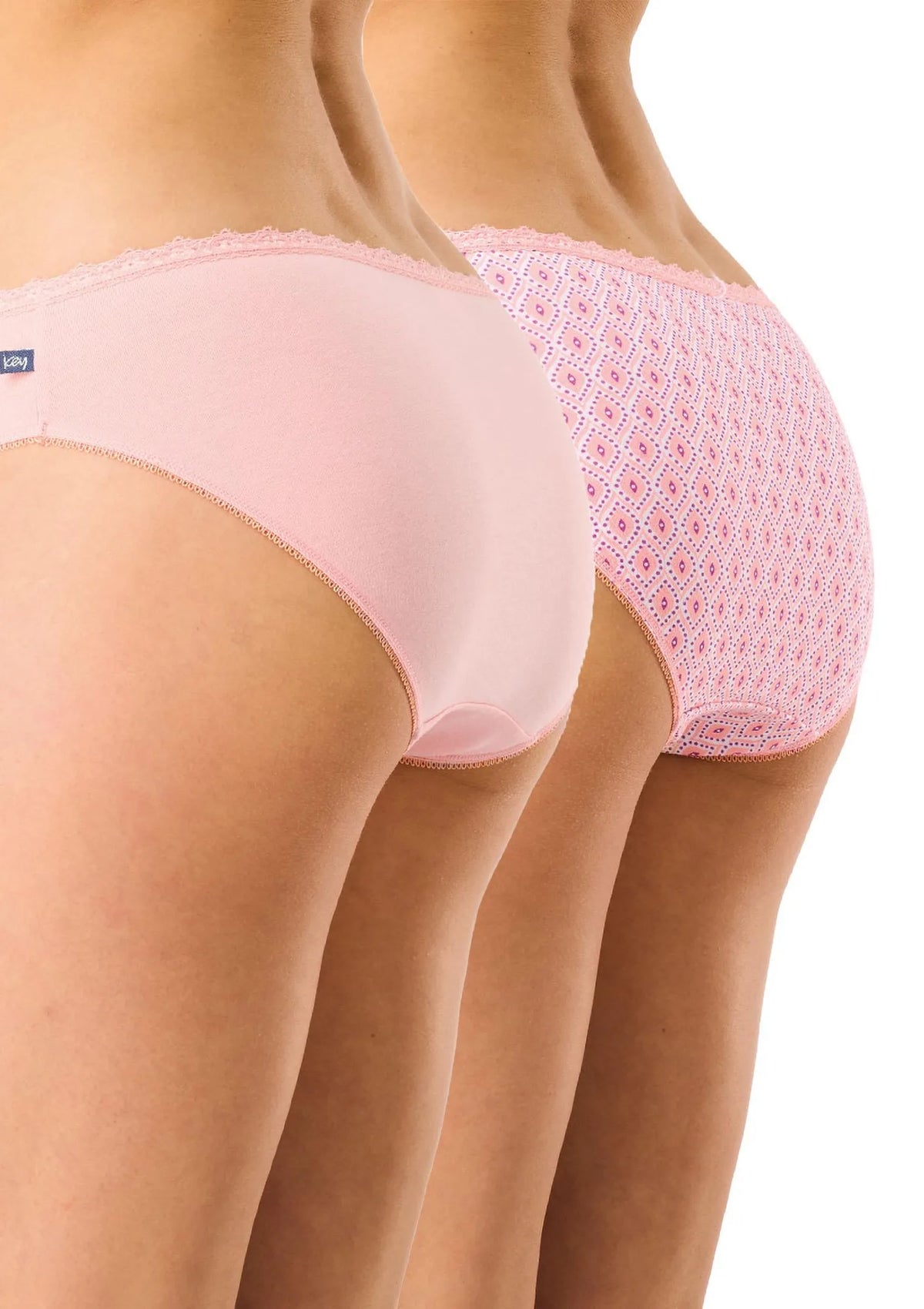 Figi damskie bawełniane (2pack) różowe z niskim stanem LPR 711 Key