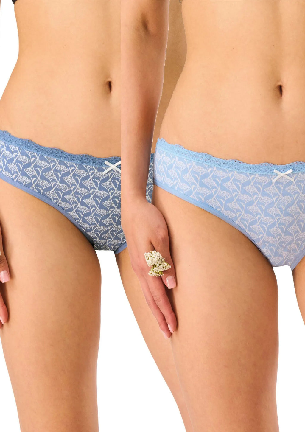 Figi damskie bawełniane (2pack) wzorzyste mini bikini LPR 577 Key