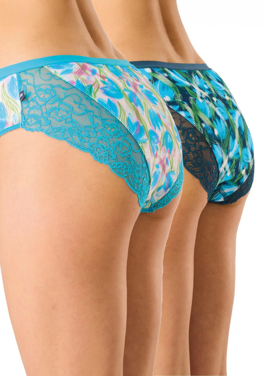 Figi damskie bawełniane (2pack) wzorzyste z koronką LPC 572 Key