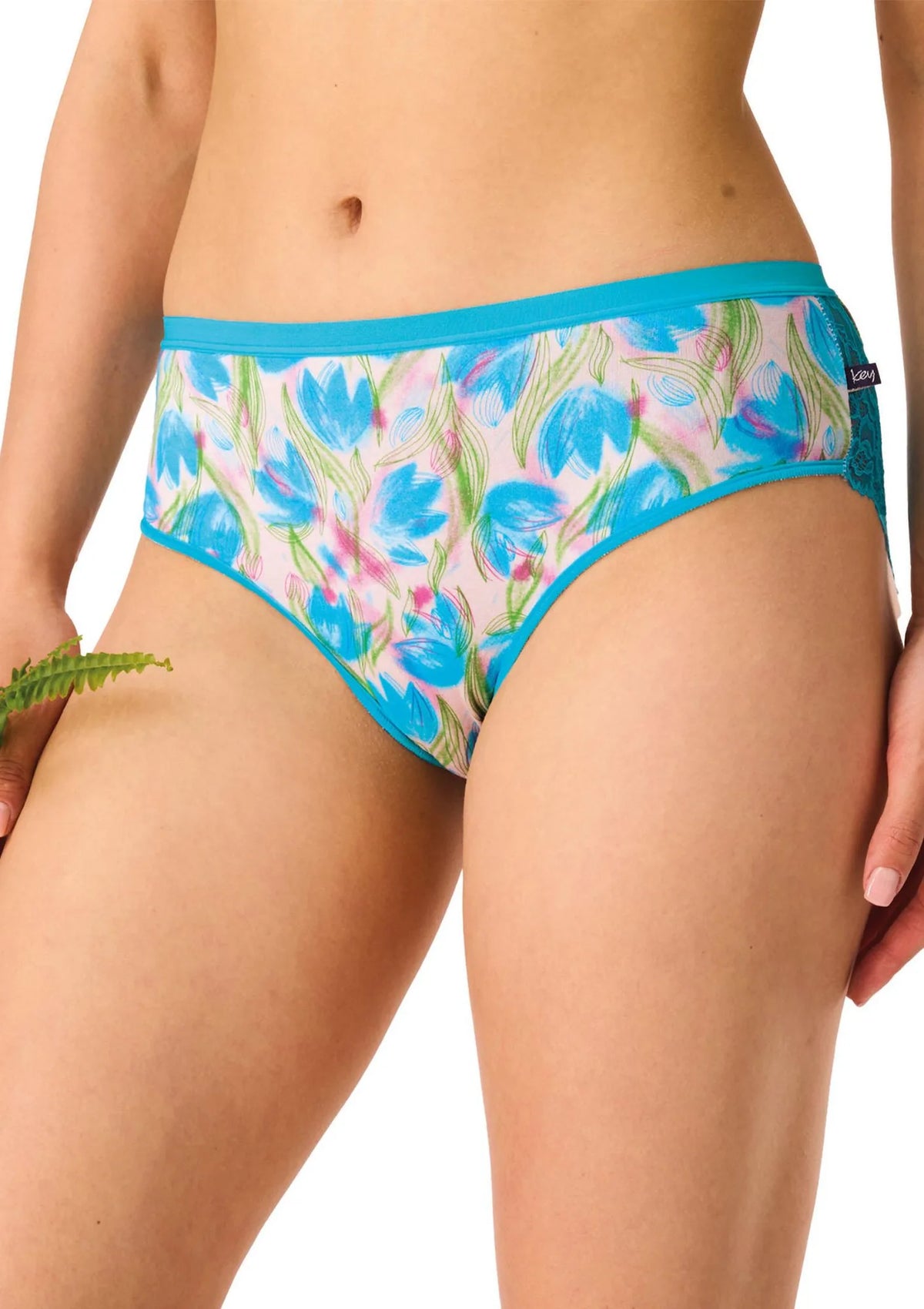 Figi damskie bawełniane (2pack) wzorzyste z koronką LPC 572 Key