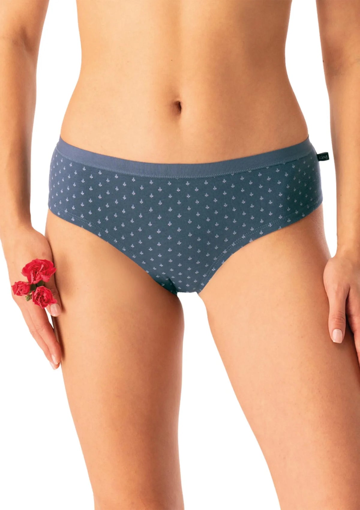 Figi damskie bawełniane (2pack) wzorzyste z niższym stanem LPN 742 Key