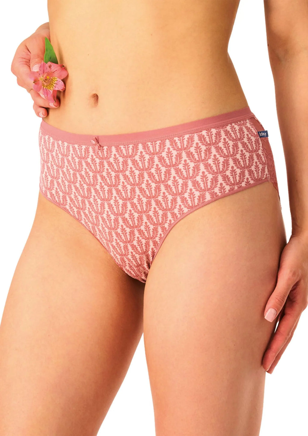 Figi damskie bawełniane (2pack) z koronką klasyczny krój LPC 512 Key
