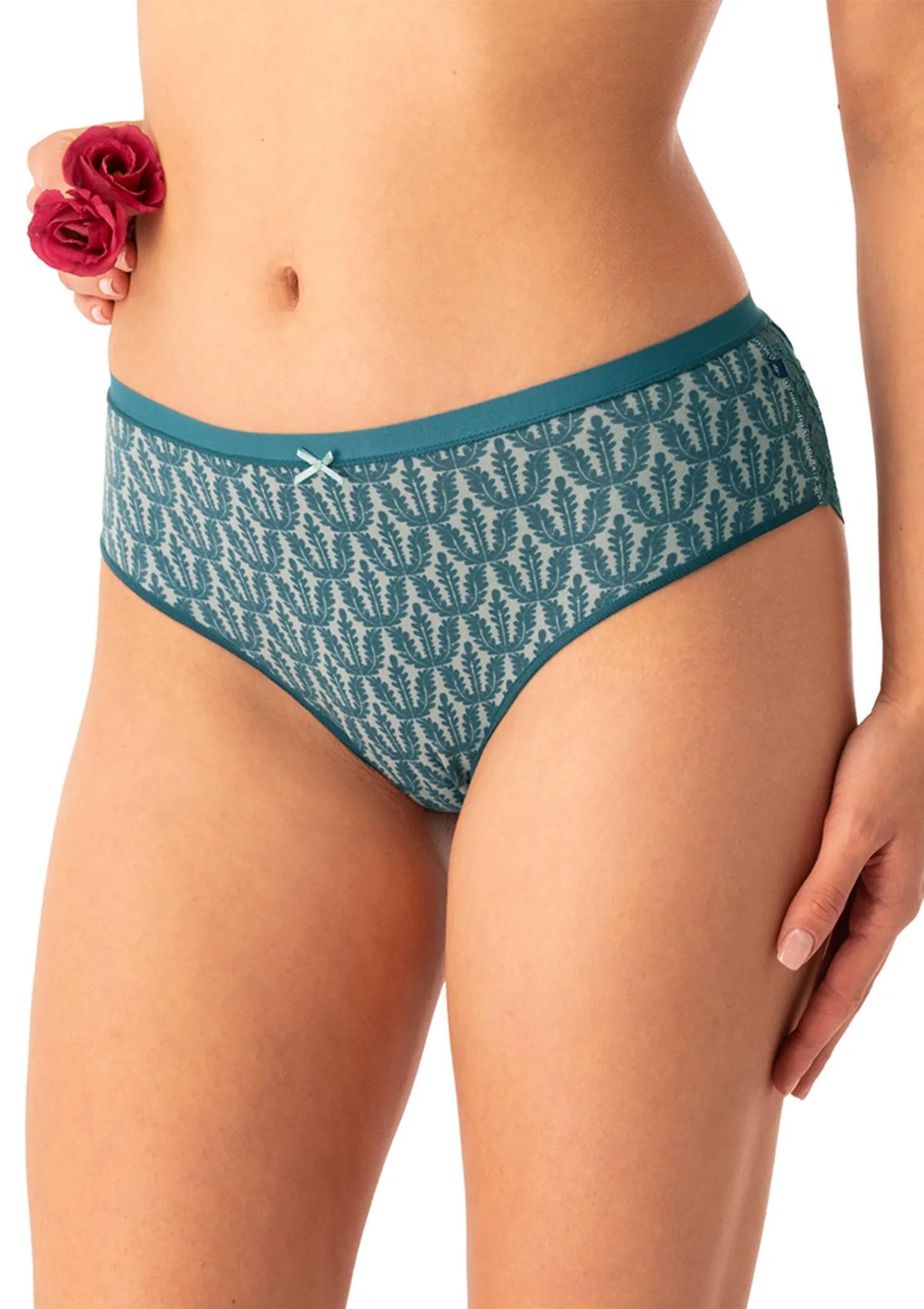 Figi damskie bawełniane (2pack) z koronką klasyczny krój LPC 512 Key