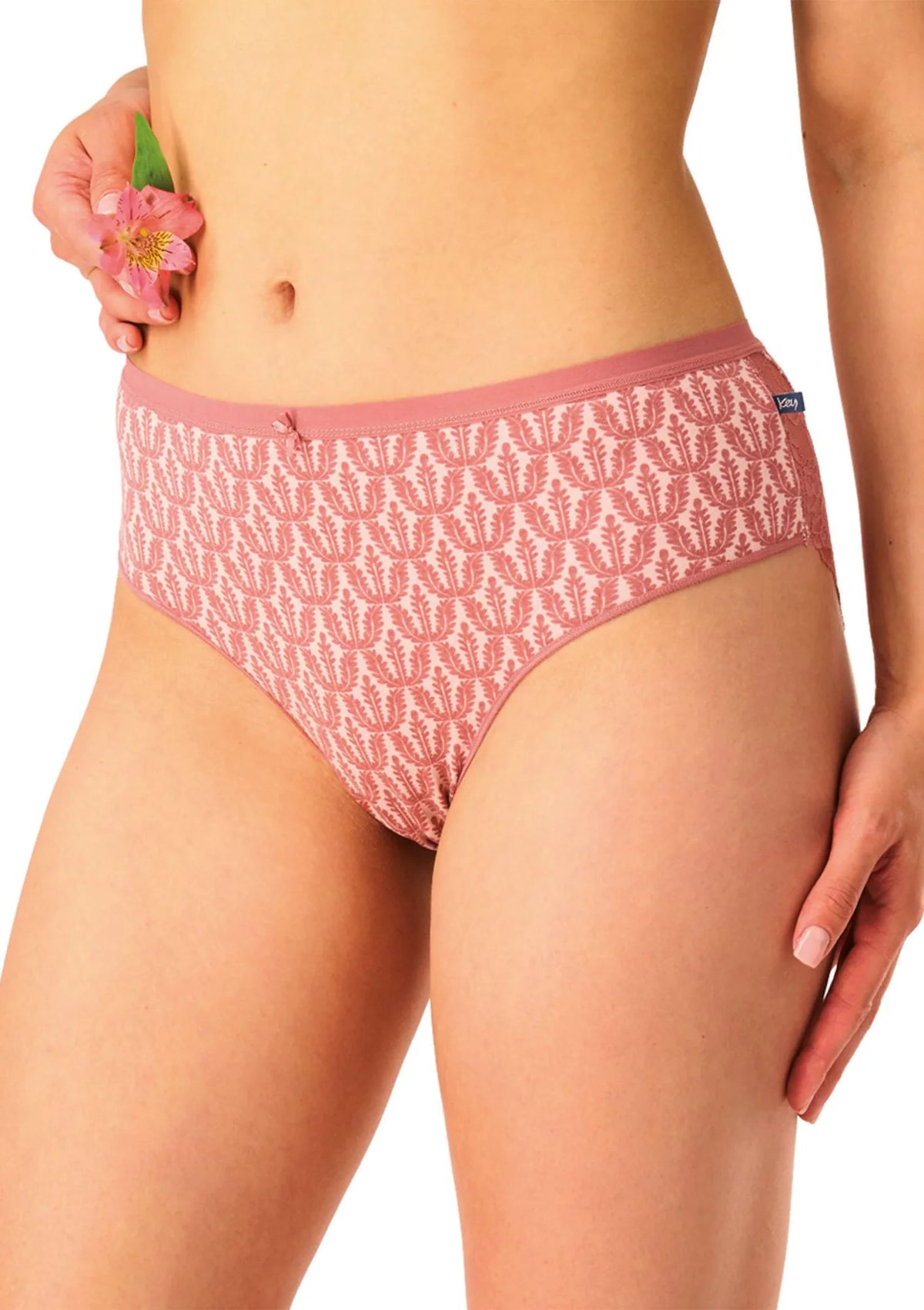 Figi damskie bawełniane (2pack) z koronką klasyczny krój LPC 512 Key