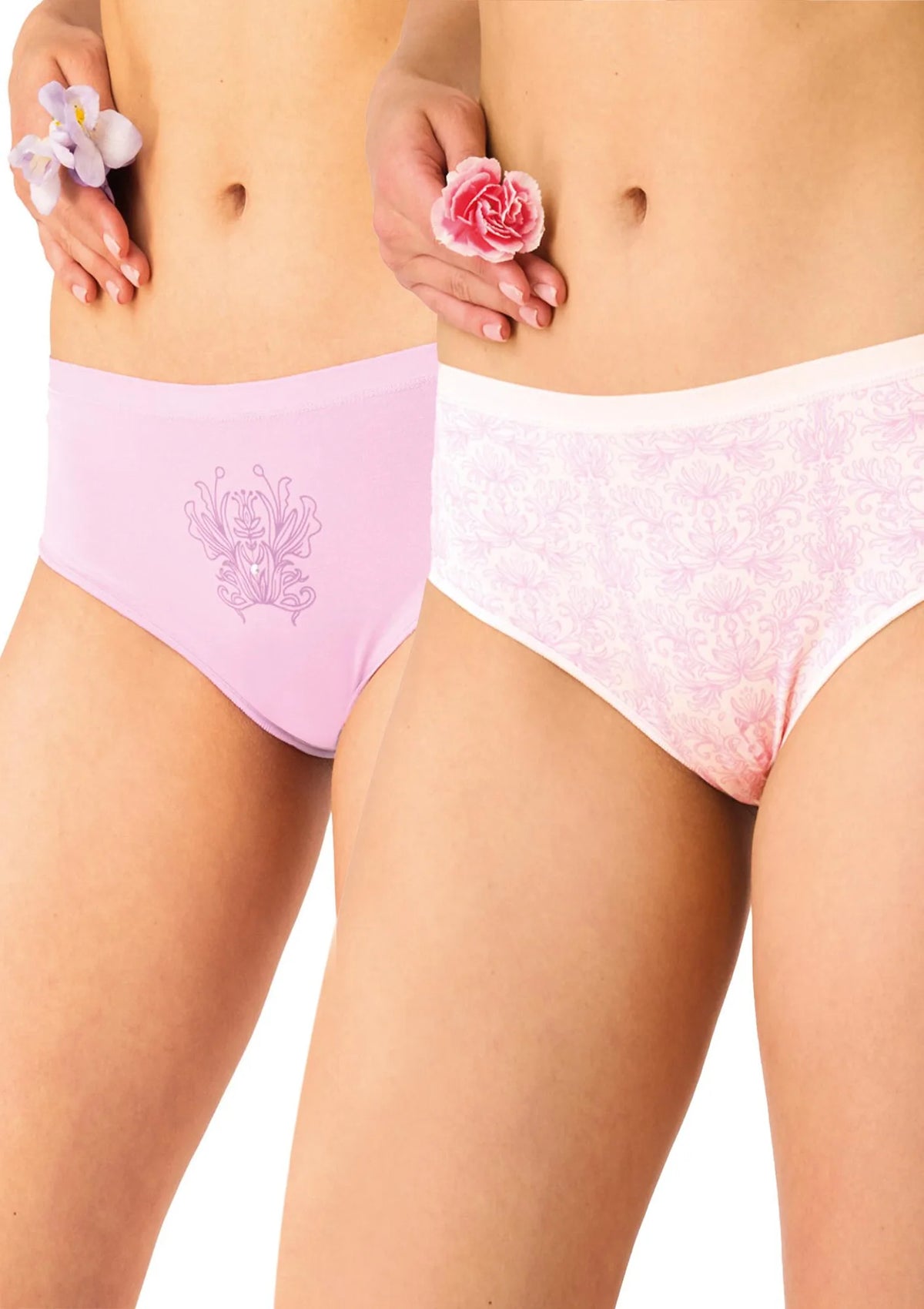 Figi damskie bawełniane (2pack) z koronką na pośladkach LPC 531 Key