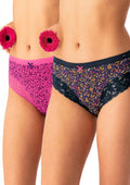 Figi damskie bawełniane (2pack) z koronką o pełnym kryciu LPC 760 Key