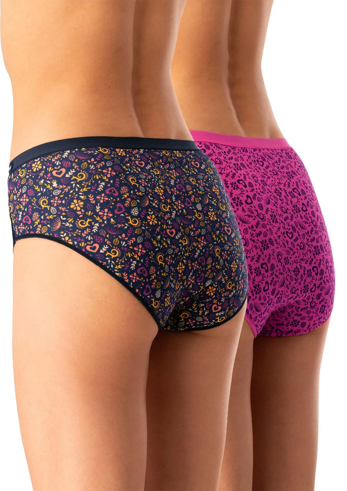 Figi damskie bawełniane (2pack) z koronką o pełnym kryciu LPC 760 Key