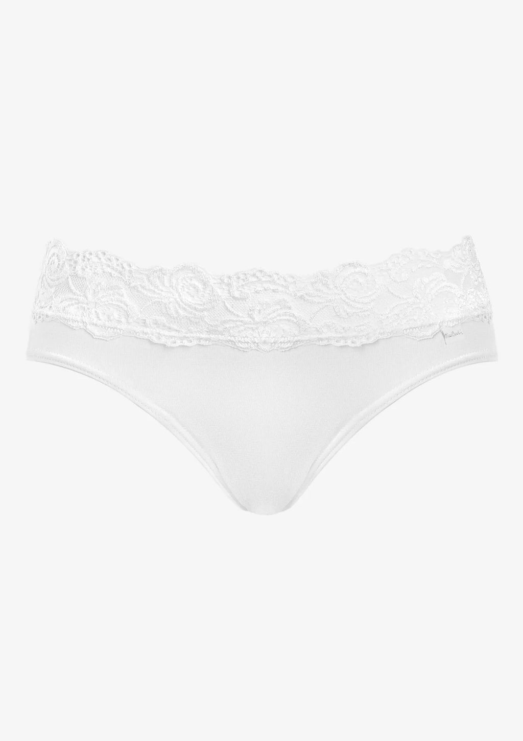 Figi damskie bawełniane (2pack) z koronkową talią białe Viola Pierre Cardin