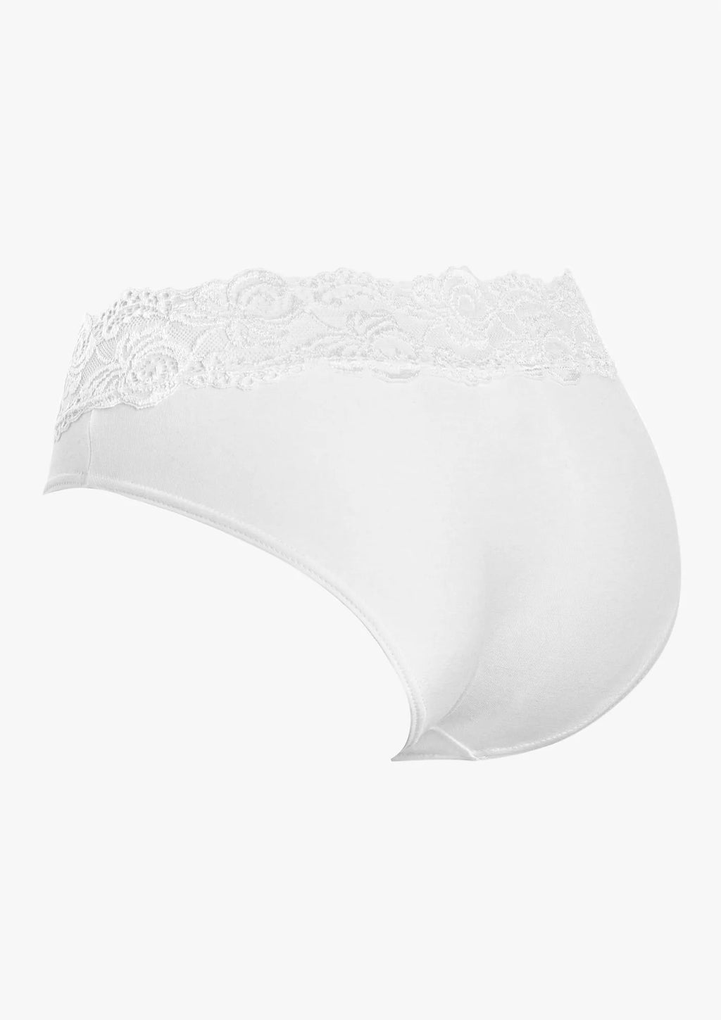Figi damskie bawełniane (2pack) z koronkową talią białe Viola Pierre Cardin