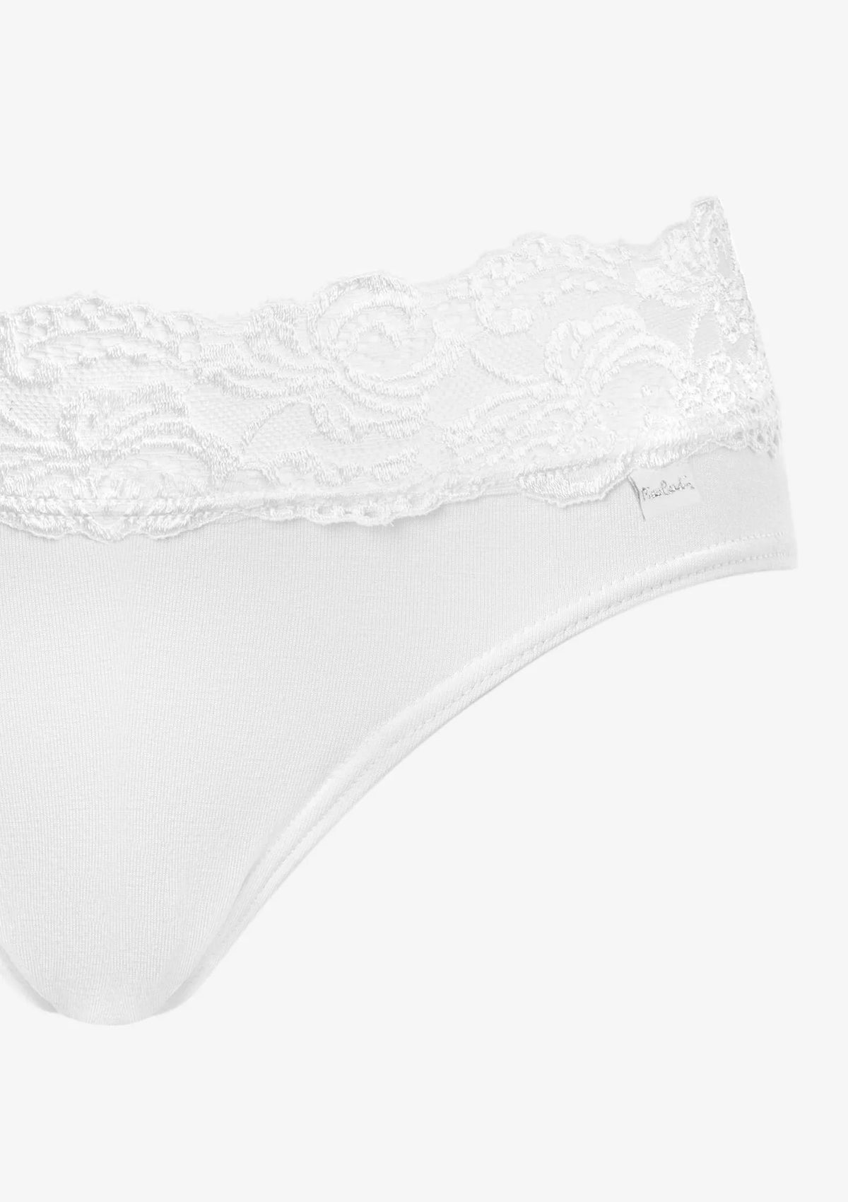 Figi damskie bawełniane (2pack) z koronkową talią białe Viola Pierre Cardin