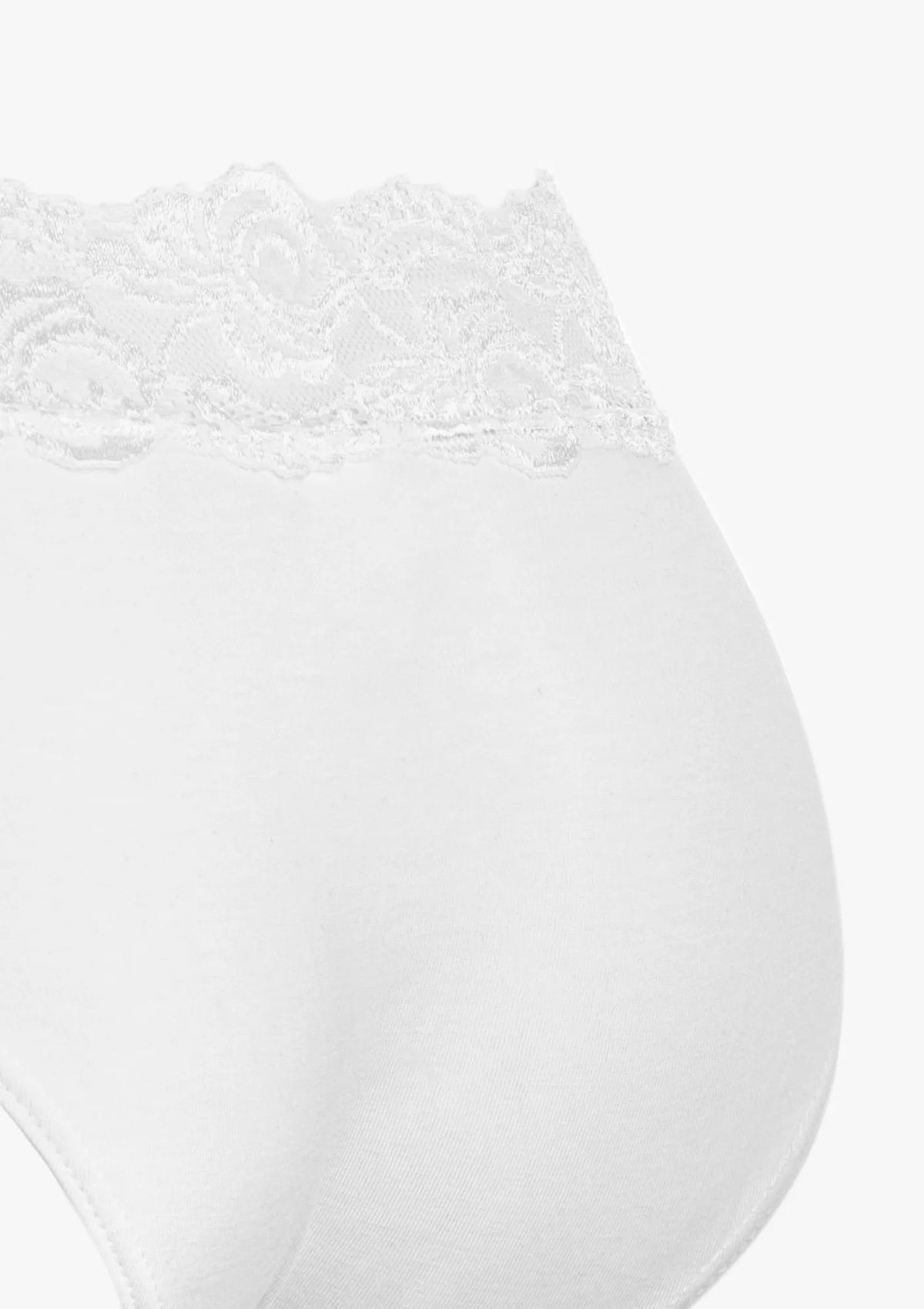 Figi damskie bawełniane (2pack) z koronkową talią białe Viola Pierre Cardin