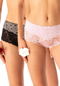 Figi damskie bawełniane (2pack) z miękką koronką LPB 731 Key