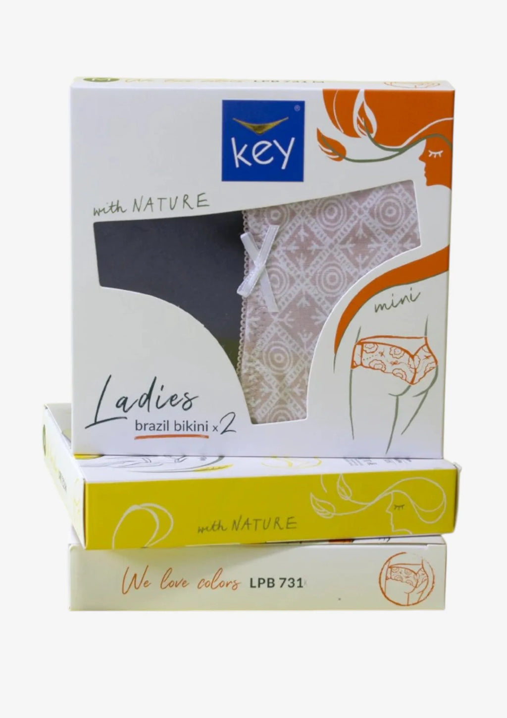 Figi damskie bawełniane (2pack) z miękką koronką LPB 731 Key