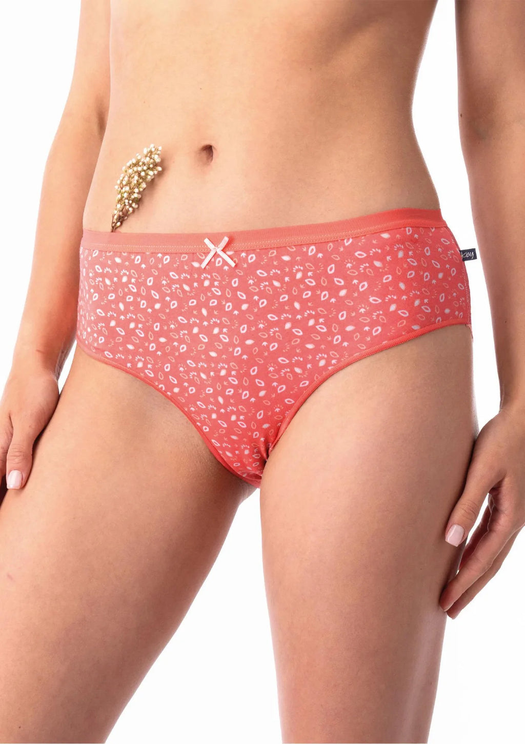 Figi damskie bawełniane (2pack) z subtelną koronką na pośladkach LPC 726 Key